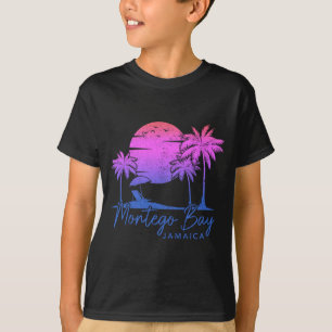 Montego Bay Jamaica Vintage Sunset Surfer Beach T-Shirt
