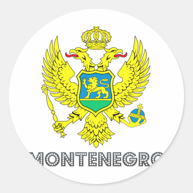 Montenegrin Emblem Classic Round Sticker (Front)