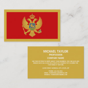 Montenegrin Flag & Coat of Arms, Montenegro Business Card