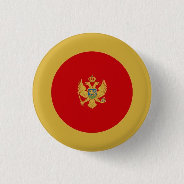 Montenegrin Flag, Flag of Montenegro 3 Cm Round Badge (Front)