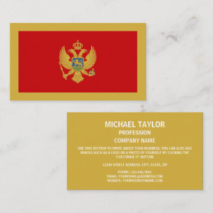 Montenegrin Flag, Flag of Montenegro Business Card