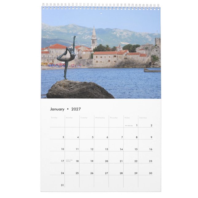 Montenegro 2012 Calendar (Jan 2027)