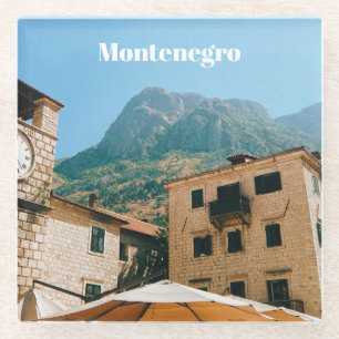 Montenegro Cityscape Glass Coaster