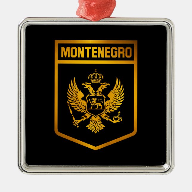 Montenegro Emblem Metal Tree Decoration (Front)