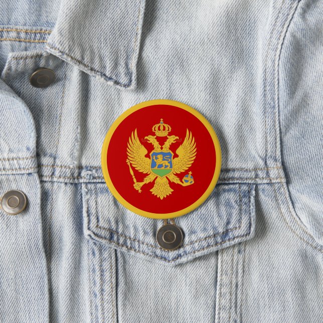 Montenegro flag 7.5 cm round badge (In Situ)