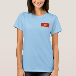 Montenegro Flag and Map dk T-Shirt