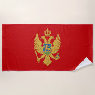 Montenegro flag beach towel