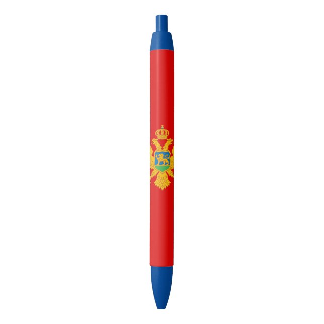 Montenegro Flag Blue Ink Pen (Front Vertical)