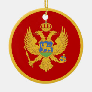 Montenegro flag ceramic tree decoration