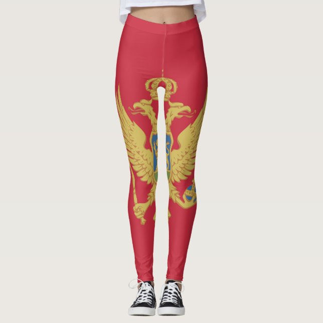 Montenegro Flag Emblem Leggings (Front)