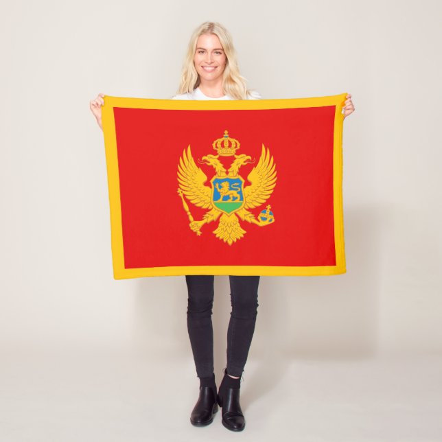 Montenegro Flag Fleece Blanket (In Situ)