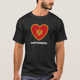 Montenegro Flag Heart T-Shirt