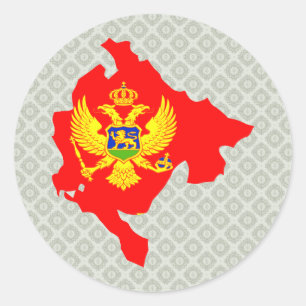 Montenegro Flag Map full size Classic Round Sticker