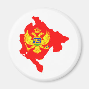 Montenegro Flag Map full size Magnet