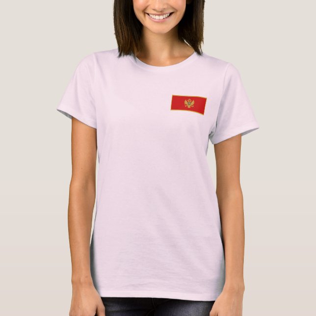 Montenegro Flag + Map T-Shirt (Front)