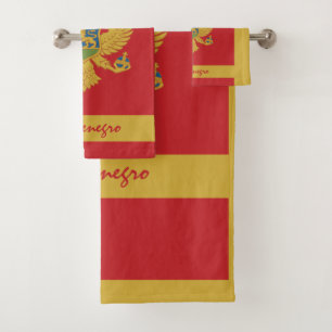 Montenegro Flag & Montenegro travel /sports Bath Towel Set
