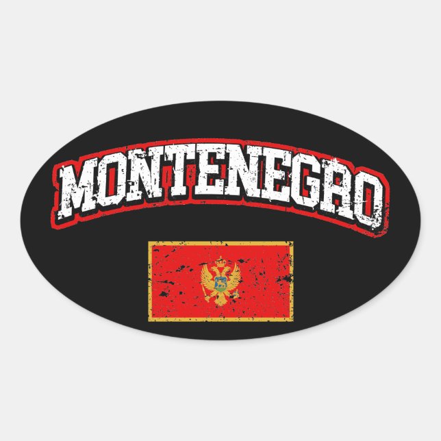 Montenegro Flag Oval Sticker (Front)