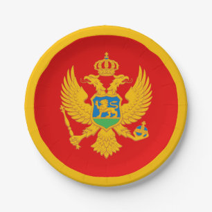 Montenegro Flag Paper Plate