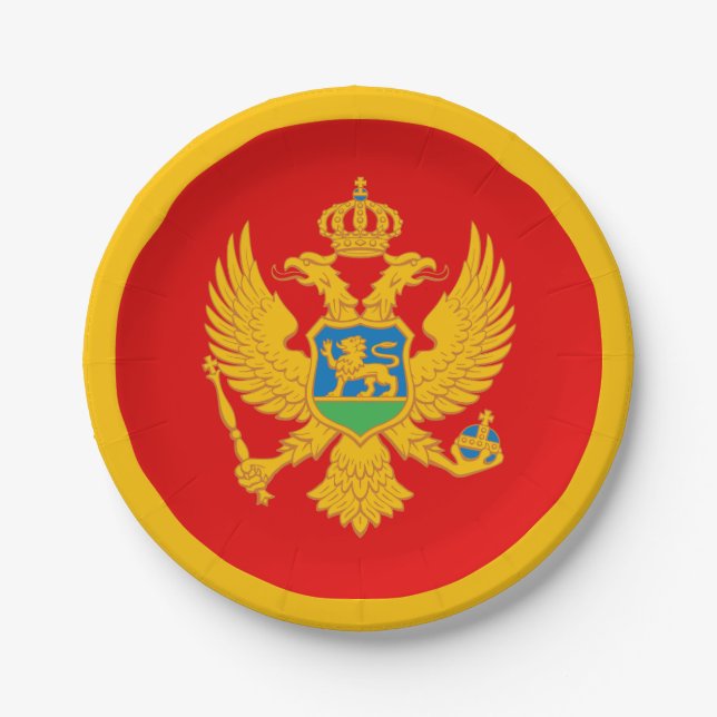 Montenegro Flag Paper Plate (Front)