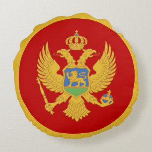 Montenegro flag round cushion
