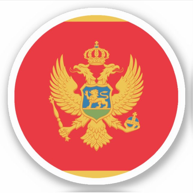 Montenegro Flag Round Sticker (Front)