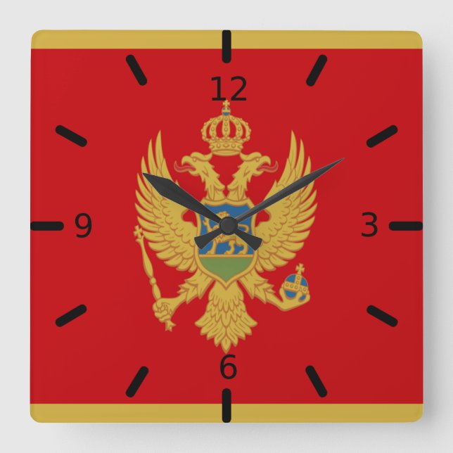 Montenegro flag    square wall clock (Front)