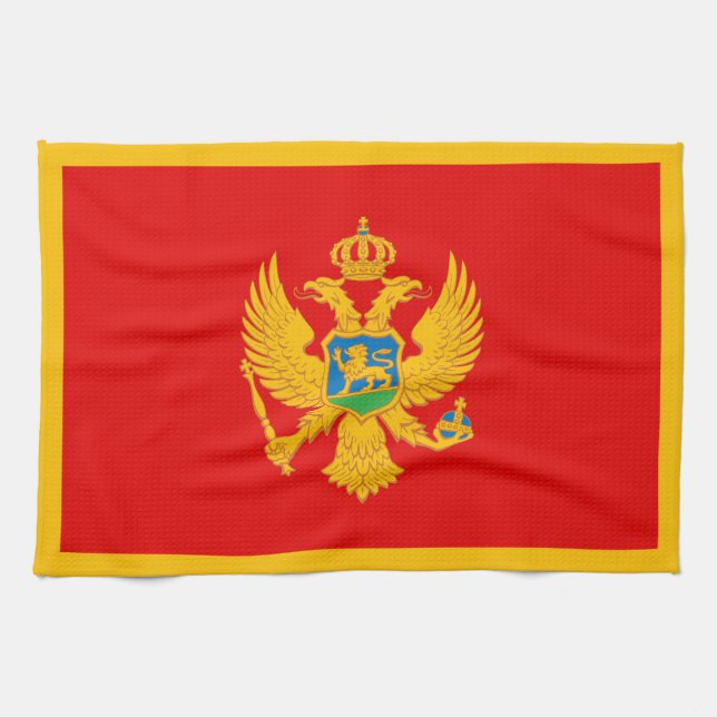 Montenegro Flag Tea Towel (Horizontal)