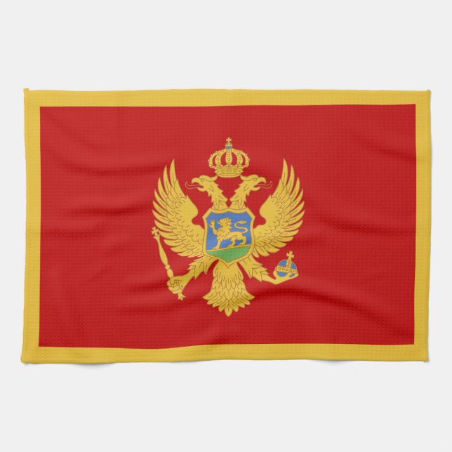 Montenegro flag tea towel (Horizontal)