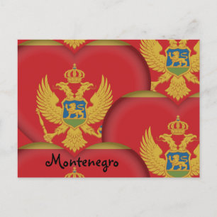 Montenegro Hearts & Montenegro Flag /Montenegro Postcard
