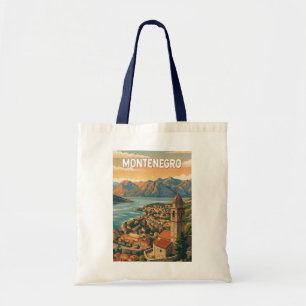 Montenegro Illustration Travel Art Vintage Tote Bag