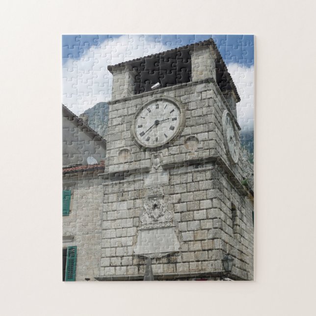 Montenegro Kotor clocktower view puzzle (Vertical)