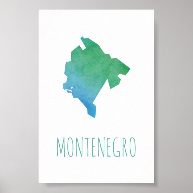 Montenegro Map Poster (Front)