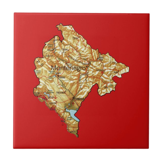 Montenegro Map Tile (Front)