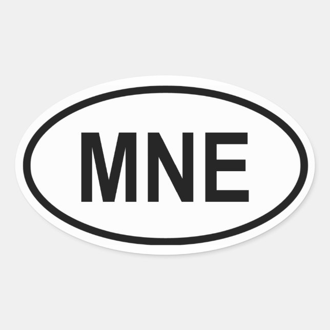 Montenegro "MNE" Oval Sticker (Front)