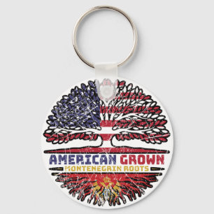 Montenegro Montenegrin American USA Tree Roots Key Ring