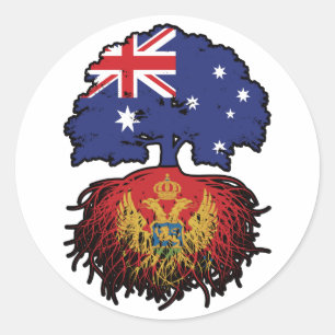 Montenegro Montenegrin Australian Australia Tree Classic Round Sticker