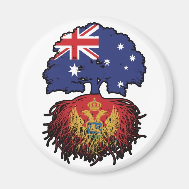 Montenegro Montenegrin Australian Australia Tree Magnet (Front)