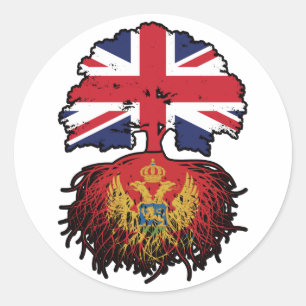 Montenegro Montenegrin British UK United Kingdom Classic Round Sticker