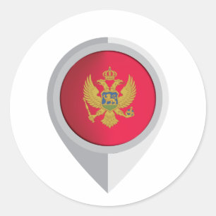 Montenegro Pin Location Flag Classic Round Sticker