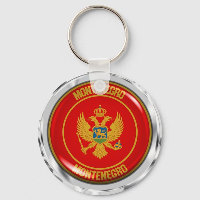 Montenegro Round Emblem Key Ring (Front)