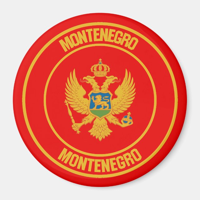 Montenegro Round Emblem Magnet (Front)