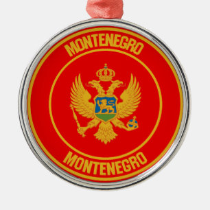 Montenegro Round Emblem Metal Tree Decoration