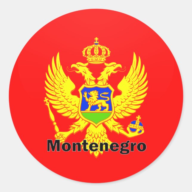 Montenegro Roundel quality Flag Classic Round Sticker (Front)