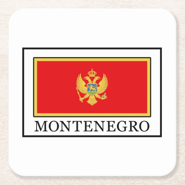 Montenegro Square Paper Coaster (Front)