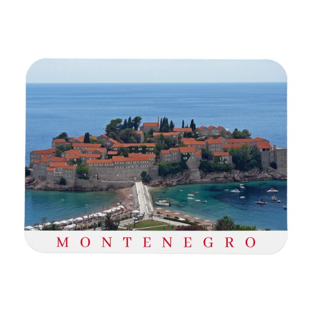 Montenegro Sveti Stefan panoramic view magnet (Horizontal)