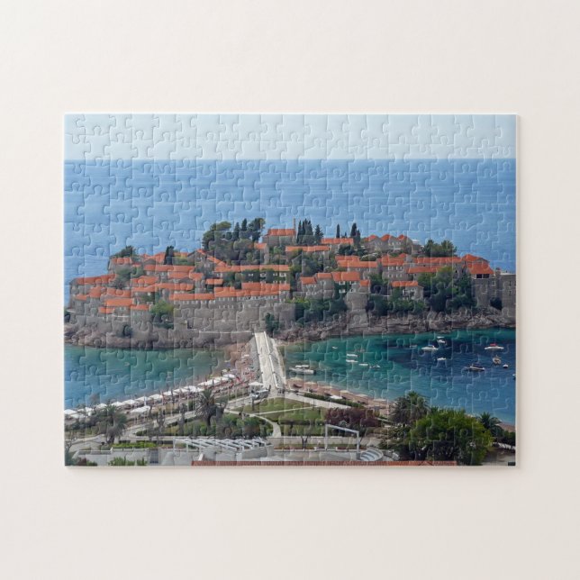Montenegro Sveti Stefan panoramic view puzzle (Horizontal)