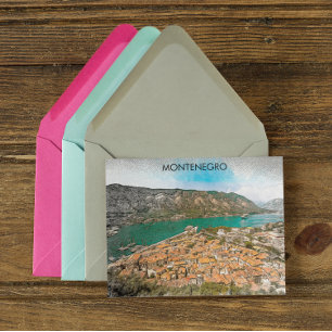 Montenegro Vintage Travel Illustration Postcard