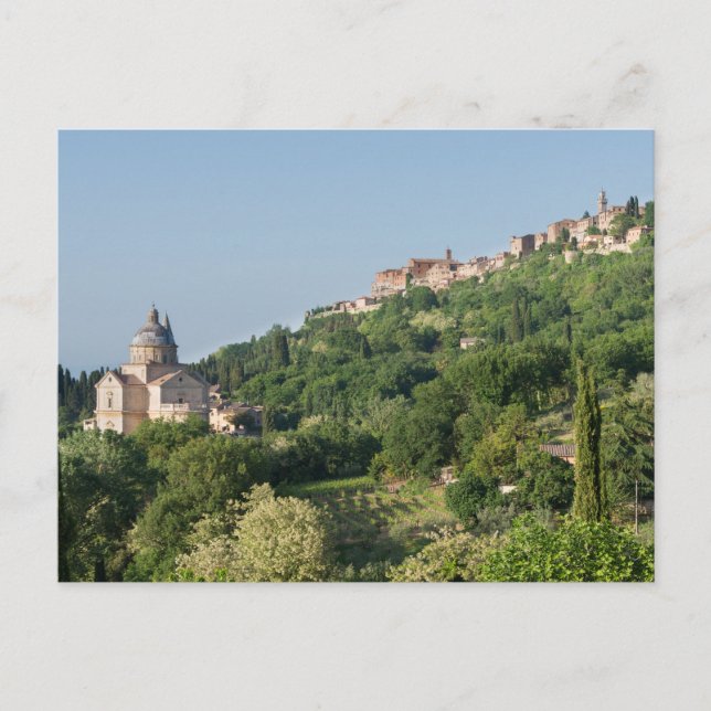 Montepulciano cathedral and town postcard (Front)