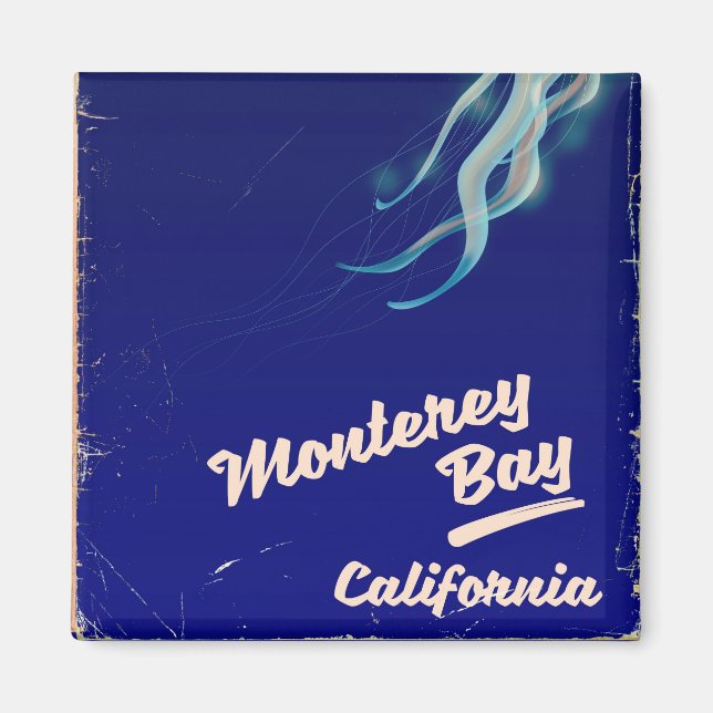 Monterey Bay California Jelly vintage travel Magnet (Front)