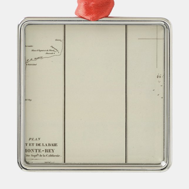 Monterey Bay, California Metal Tree Decoration (Front)